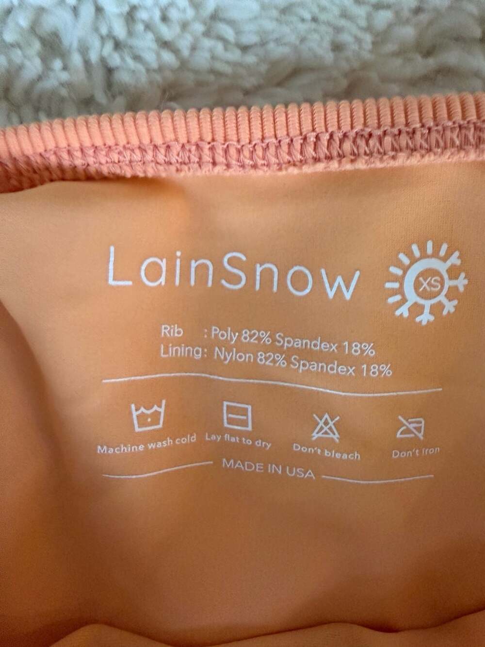 LainSnow Ocean Isle Ribbed One Piece Swimsuit in Cantaloupe -  XS - Picture 5 of 5